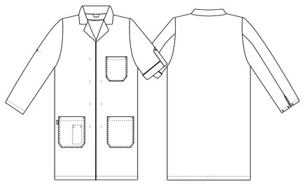 Plášť s fazónkou 2044 / unisex