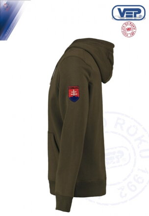Mikina na zips s kapucňou 0638 SP olivová / pánska