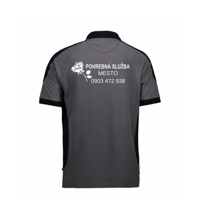 Polokošeľa kontrastná PRO WEAR 0322 / antracit POH s výšivkou