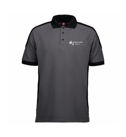 Polokošeľa kontrastná PRO WEAR 0322 / antracit POH s výšivkou