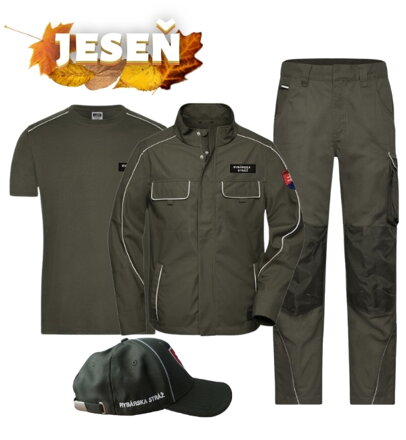 Set jeseň SP / Šiltovka RP+Tričko JN890+Bunda JN882+ Nohavice JN878 - farba olivová