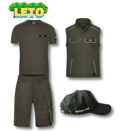 Set leto SP / Šiltovka RP+Tričko JN890+Vesta JN881+ Nohavice JN880 - farba olivová