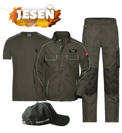 Set jeseň SP / Šiltovka RP+Tričko JN890+Bunda JN882+ Nohavice JN878 - farba olivová