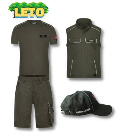 Set leto SP / Šiltovka RP+Tričko JN890+Vesta JN881+ Nohavice JN880 - farba olivová