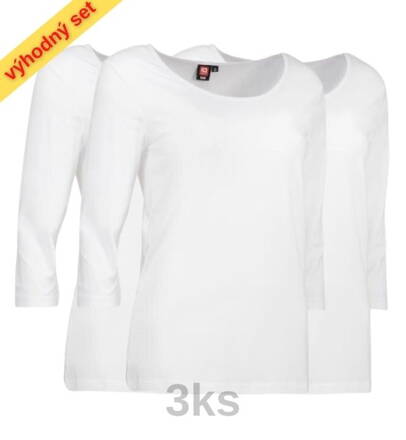 Set / Tričko strečové pre zdravotníkov 3/4 0591 / dámske biele-3ks