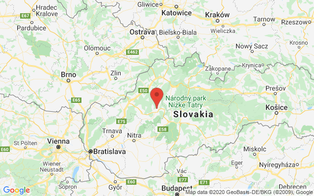 Google map: A. Hlinku 13, Bojnice, Slowakei